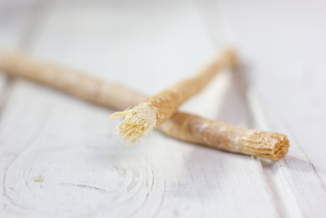 Siwak mengandung berbagai zat yang dapat menjaga kesehatan gigi dan mulut seperti fluoride, salvadorine, hingga silika untuk menghilangkan plak. Foto: Shutterstock