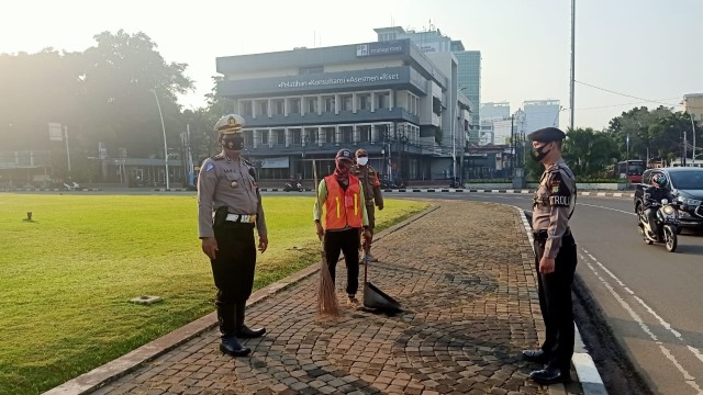 Operasi Yustisi di Tugu Tani, Jakarta Pusat, Rabu (16/9). Foto: Satlantas Jakarta Pusat