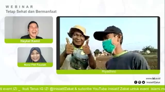 "Wisata Virtual IZI, Tetap Sehat dan Bermanfaat di Masa Pandemi" - Pada acara wisata virtual yang digelar Inisiatif Zakat Indonesia dihadiri Haykal Kamil yang menyapa petani Smartfarm IZI. Dok. IZI