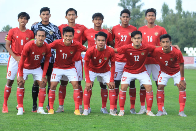 Para pemain Timnas U-19 menghadapi Arab Saudi U-19. Foto: Dok. PSSI