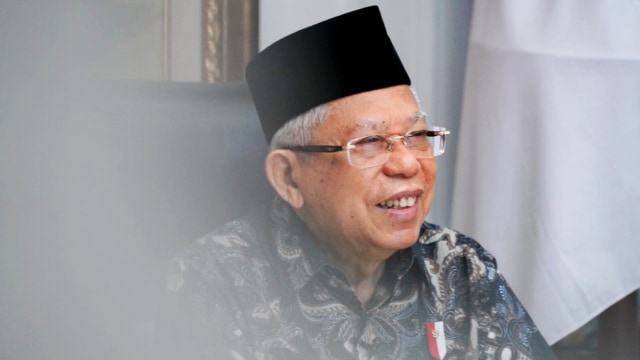 Wakil Presiden Ma'ruf Amin memberikan sambutan di peringatan 100 tahun kedatangan warga Korea Selatan di Indonesia. Foto: KIP