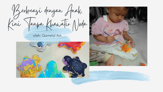 Luna berkreasi dengan mainan anak "Patung Lukis 3 Dimensi". Noda membandel tertinggal di baju? No worries, pakai Vanish!