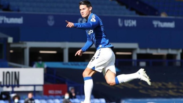 James Rodriguez's bermain di Everton. Foto: Getty/images