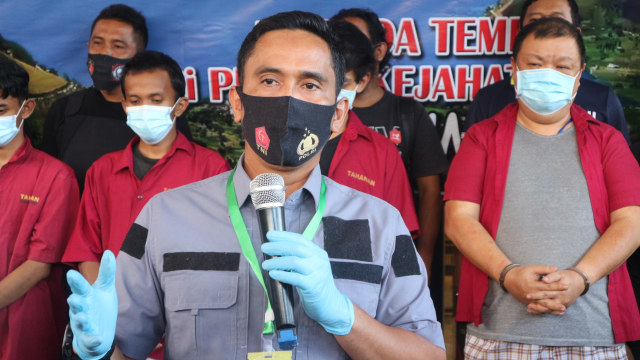 Polisi memaparkan kasus pembunuhan Jefri Wijaya di Mapolda Sumut, Foto: Rahmat Utomo/kumparan