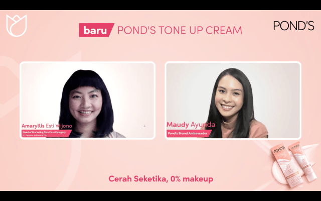 Peluncuran Ponds Instabright Tone Up Cream Secara Virtual Foto: Ponds Indonesia 