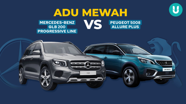 Infografis Komparasi Mercedes-Benz GLB 200 Progressive Line vs Peugeot 5008 Allure Plus. Foto: dok. kumparan