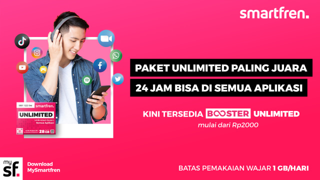 Paket Smartfren Unlimited dengan Booster. Dok. Smartfren