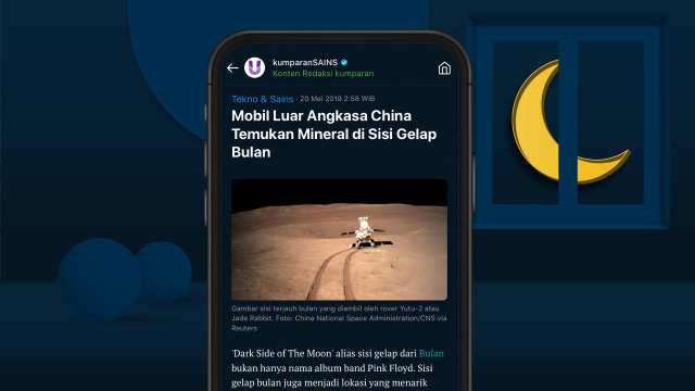 Detail artikel saat mode gelap diaktifkan. Foto: kumparan