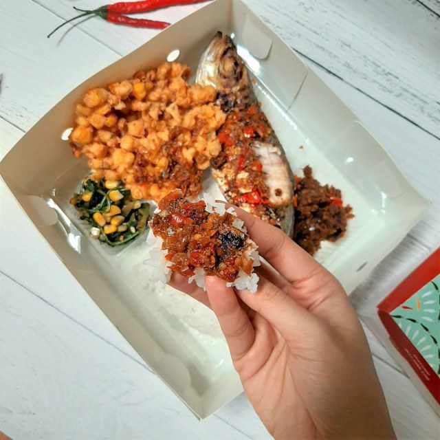 Paket nasi box A1 Rumarica Foto: Azalia Amadea/Kumparan