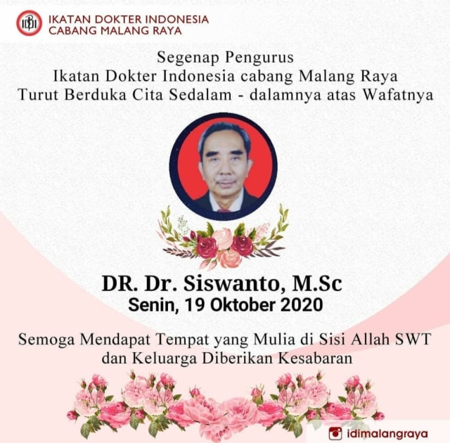 Kabar duka. Foto: IDI Malang Raya