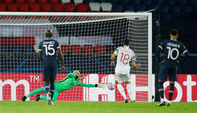 Pertandingan Liga Champions antara Paris St Germain vs Manchester United di Parc des Princes, Paris, Prancis. Foto: Gonzalo Fuentes/Reuters