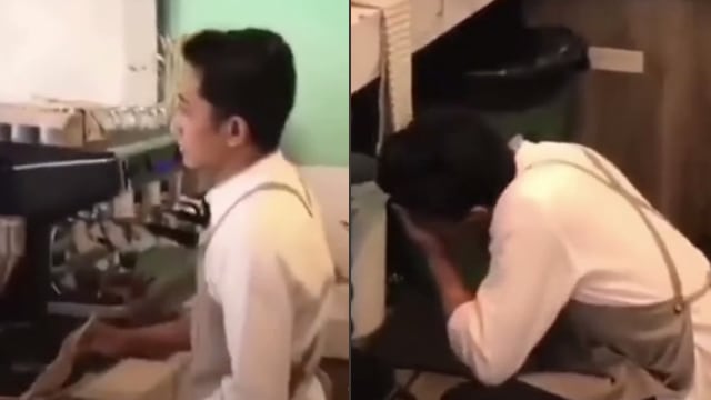 Barista kopi alami pengalaman pahit melihat pacarnya foto prewedding di tempat kerja. (Foto: @iwan_ocsetiawan22/Instagram)