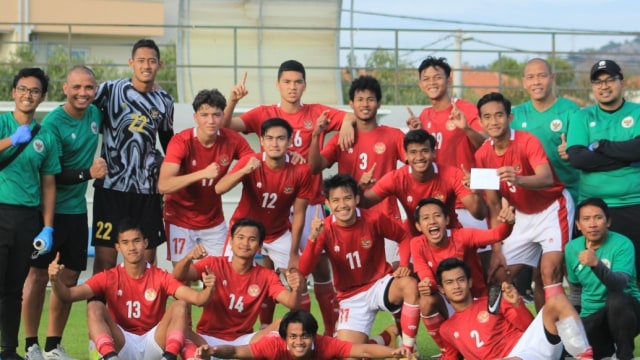 Timnas U-19 gelar laga internal.  Foto: PSSI