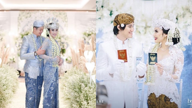 Pernikahan Adly Fairuz-Angbeen Rishi dan Kevin Aprilio dan Vicy Melanie. Foto: Instagram@angbeenrishi dan @kevinaprilio