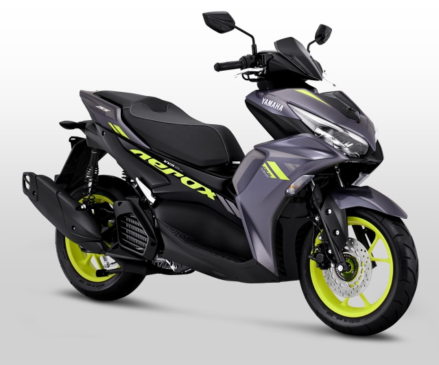 All New Yamaha Aerox Connected opsi warna Dark Grey Yellow. Foto: YIMM