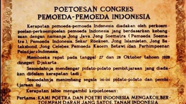 Teks asli Sumpah Pemuda 28 Oktober 1928