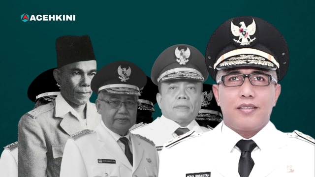 Ilustrasi para gubernur Aceh. Design: Habil Razali/acehkini