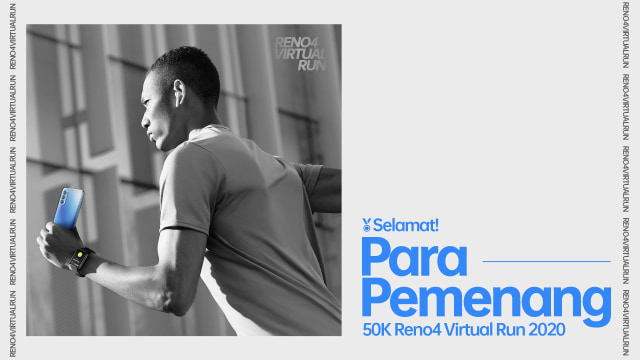 Kompetisi lari online Oppo Reno 4 Virtual Run 2020. Foto: Oppo