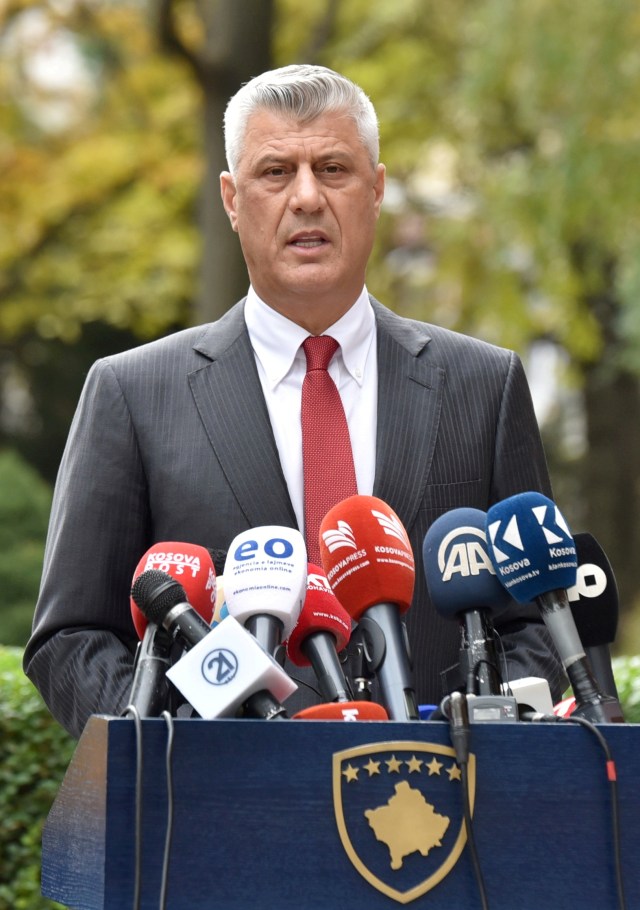 Presiden Kosovo Hashim Thaci. Foto: Laura Hasani/REUTERS
