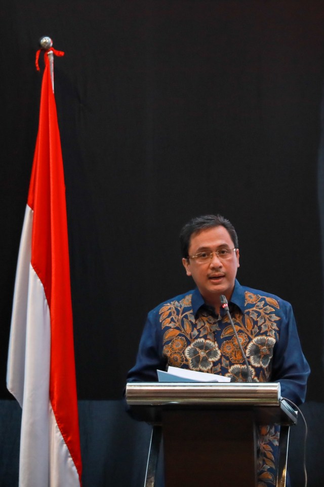 Pemaparan visi dan misi Agung Firman Sampurna di Munas PBSI. Foto: Media PBSI