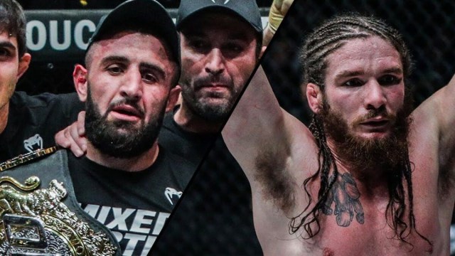 Juara Bertahan ONE Welterweight Kiamrian Abbasov (kiri) akan mempertahankan sabuk emasnya dengan menghadapi atlet tak terkalahkan James Nakashima (ONE Championship)