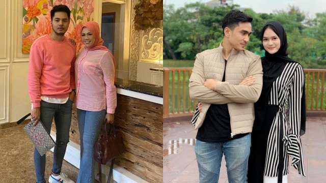 Pasangan Elly Sugigi-Aher dan Lutfi Agizal-Nadya Indry. Foto: Instagram @ellysugigi_real dan @nadyaindry