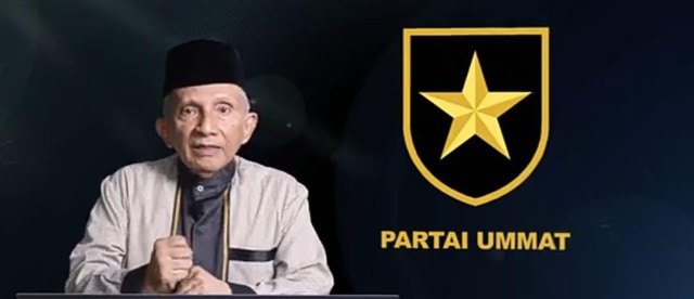 Amien Rais dan Logo Partai Ummat. Foto: Dok. Istimewa