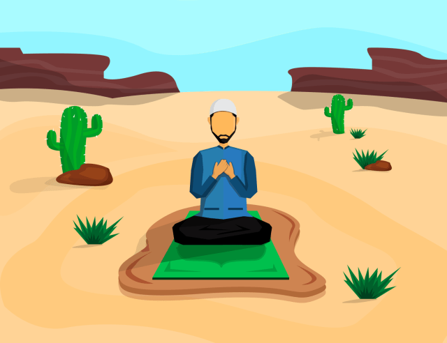 Ilustrasi Doa Sholat Dhuha. Sumber: Dribble.com