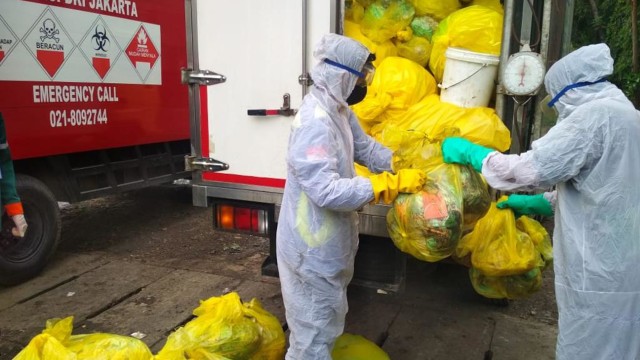Sampah masker sekali pakai warga Jakarta capai 859 kilogram selama corona. Foto: Dok. Pemprov DKI Jakarta