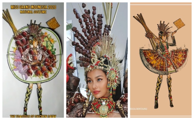 Unik, Ini Tampilan Kostum Sate Ayam Kharisma Aura di Miss Grand International Foto: dok. Instagram @yayasanduniamegabintang @aurrakharisma
