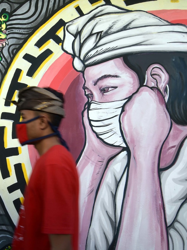 Ilustrasi virus corona di Bali. Foto: Nyoman Hendra Wibowo/Antara Foto