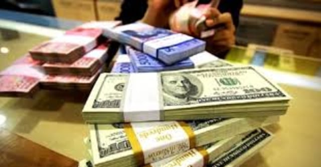 Perdagangan rupiah atas dollar.