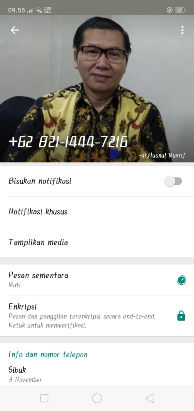 Akun WhatsApp palsu. Foto: istimewa