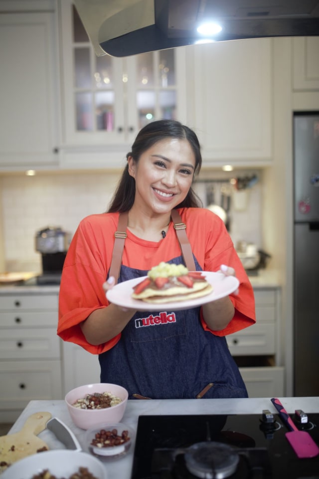 Tyna Kanna Mirdad dalam virtual preskon #BermulaDariNutella Foto: Dok.Nutella