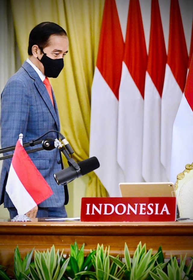 Presiden Jokowi hadiri KTT G20 Tahun 2020 secara virtual. Foto: Muchlis Jr - Biro Pers Sekretariat Presiden