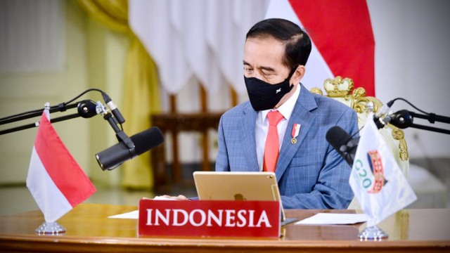 Presiden Jokowi hadiri KTT G20 Tahun 2020 secara virtual. Foto: Muchlis Jr - Biro Pers Sekretariat Presiden
