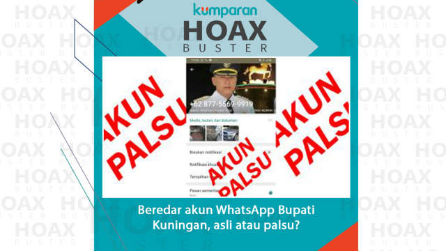 Beredar akun WhatsApp Bupati Kuningan, asli atau palsu? Foto: kuningankab.go.id dan kumparan