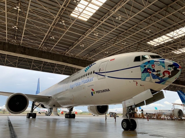 Pesawat Garuda Indonesia Livery Motif Batik Tambal Foto: Dok. Garuda Indonesia