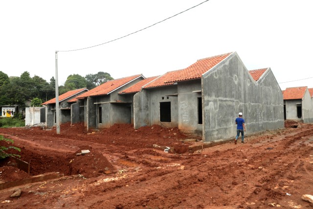 Suasana pembangunan perumahan bersubsidi. Foto: Iqbal Firdaus/kumparan