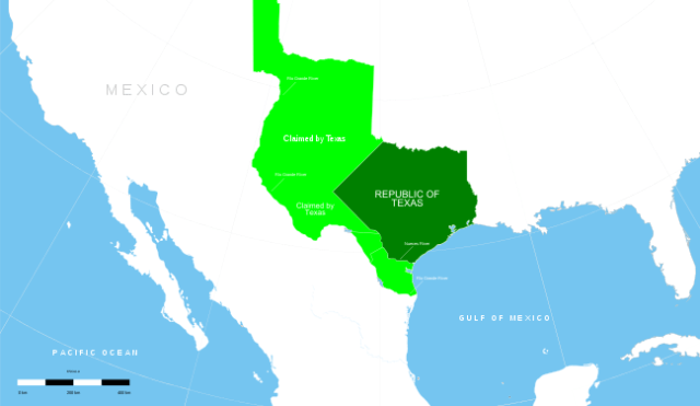 Peta Republik Texas. Sumber: Wikimedia Commons