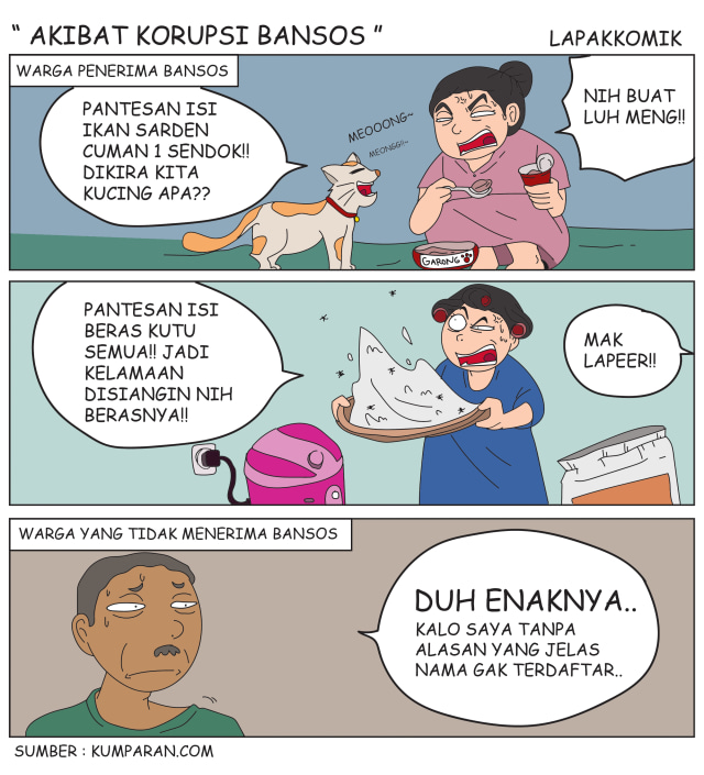 Komik: Akibat Korupsi Bansos (1)