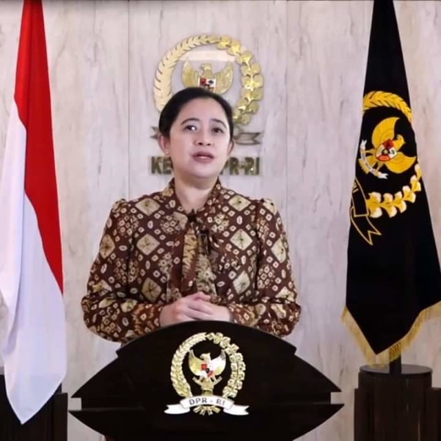 Ketua DPR RI Puan Maharani menggunakan batik Gambo Muba saat peringatan hari ibu ke 92. (Foto. Istimewa)