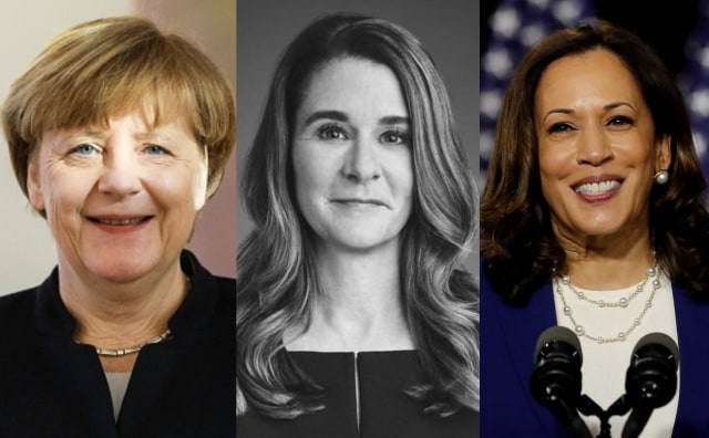Angela Merkel, Melinda Gates, dan Kamala Harris Foto: Getty Images