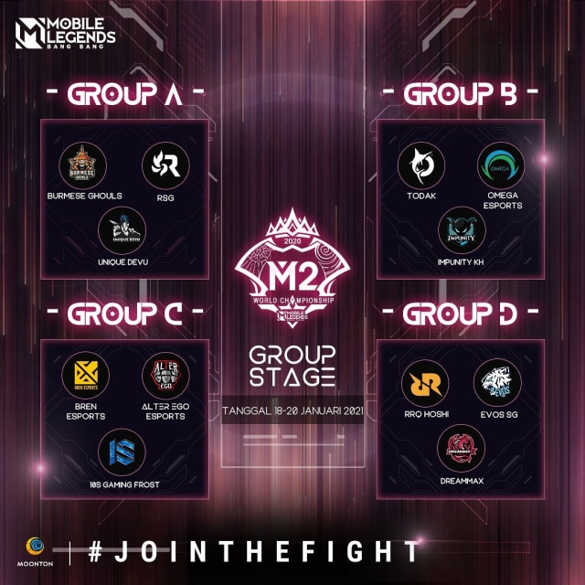 Hasil perolehan Group Draw #M2. Foto: Instagram/@mpl.id.official