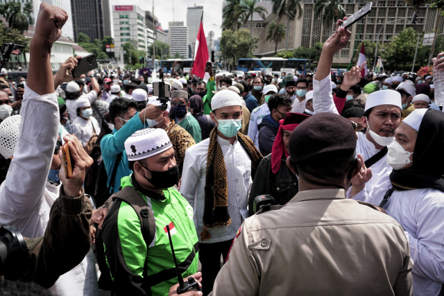 Demo 1218 Dibubarkan Polisi. Foto: Jamal Ramadhan/kumparan