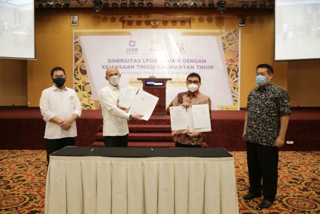 Sinergitas LPDB-KUMKM dengan Kejaksaan Tinggi Kalimantan Timur dalam Rangka Pemulihan Ekonomi Nasional di Samarinda, Selasa (22/12/2020). Foto: LPDB-KUMKM