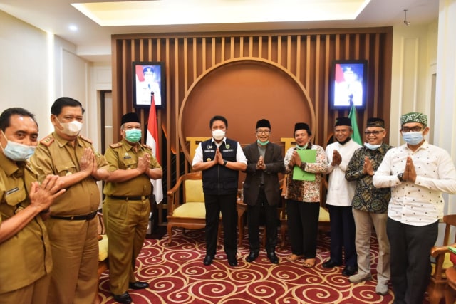 Pemprov Sumsel saat menerima kedatangan pengurus Santri Tani Sumsel. (Foto. Istimewa)