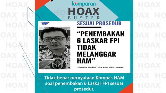 Tidak benar pernyataan Komnas HAM soal penembakan 6 Laskar FPI sesuai prosedur. Foto: kumparan
