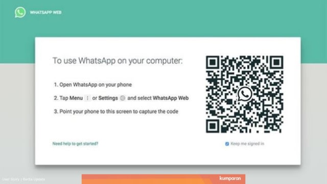 Login Whatsapp Web dengan nomor HP Foto: Whatsapp