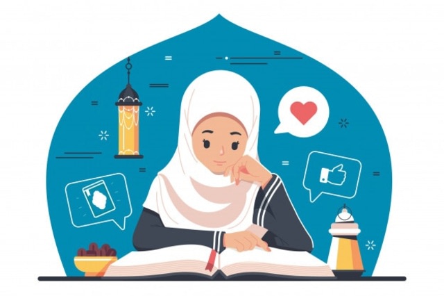 Membaca Alquran sumber ilustrasi: Freepik